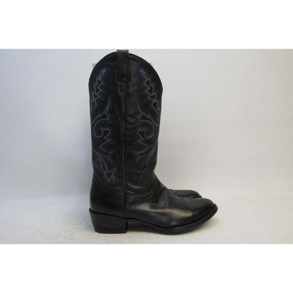 Ferrini Mens Size 10 D Blue Black Leather Cowboy Western Boots main image 7